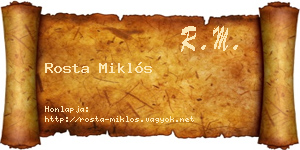 Rosta Miklós névjegykártya